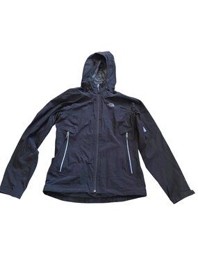 The North Face Women's Windbreaker Jacket M Black Hyvent 2.5L Hooded Waterproof